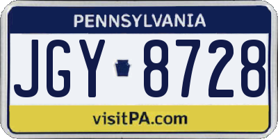 PA license plate JGY8728