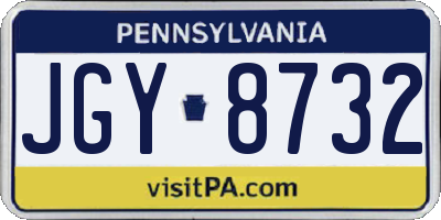 PA license plate JGY8732