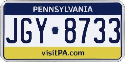 PA license plate JGY8733