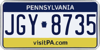 PA license plate JGY8735