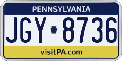 PA license plate JGY8736