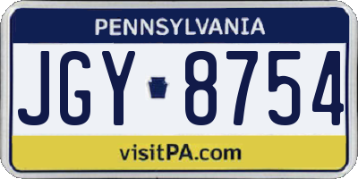 PA license plate JGY8754