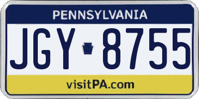 PA license plate JGY8755