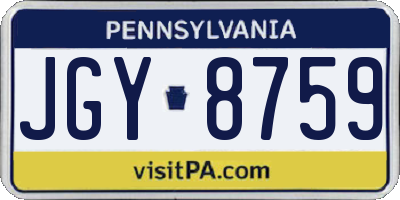 PA license plate JGY8759