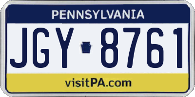 PA license plate JGY8761