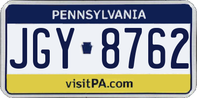 PA license plate JGY8762