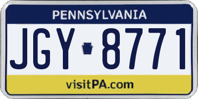 PA license plate JGY8771