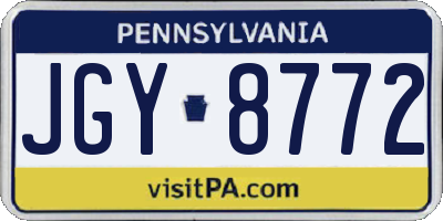 PA license plate JGY8772