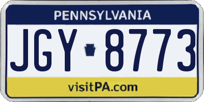 PA license plate JGY8773