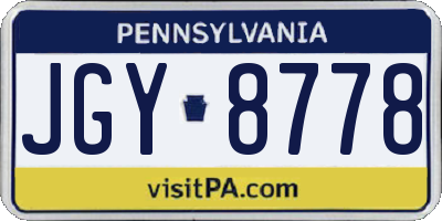 PA license plate JGY8778