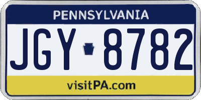 PA license plate JGY8782