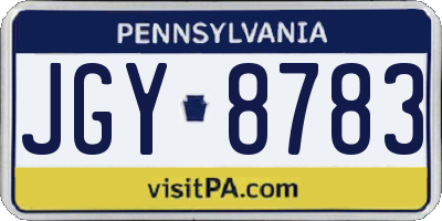 PA license plate JGY8783