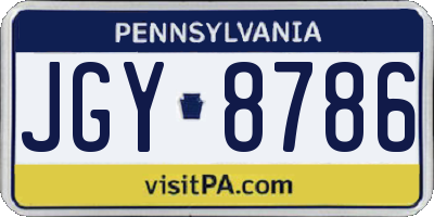 PA license plate JGY8786