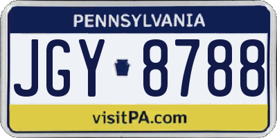 PA license plate JGY8788