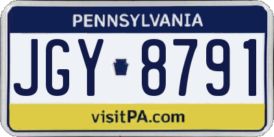PA license plate JGY8791