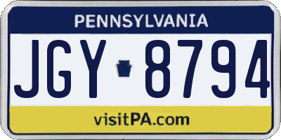 PA license plate JGY8794