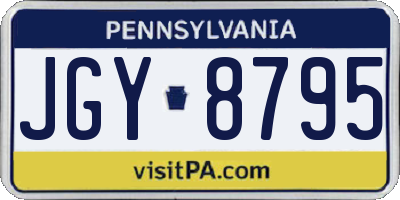 PA license plate JGY8795