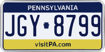 PA license plate JGY8799
