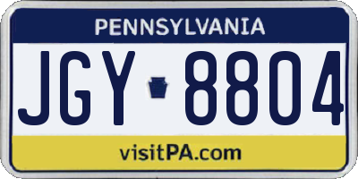 PA license plate JGY8804