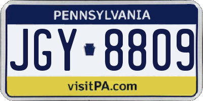 PA license plate JGY8809