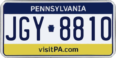 PA license plate JGY8810