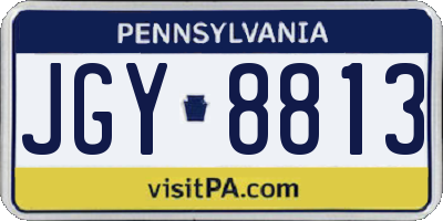 PA license plate JGY8813
