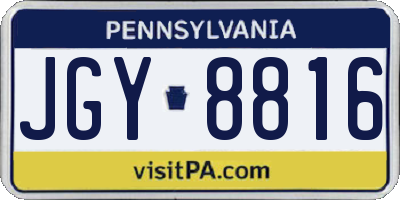 PA license plate JGY8816