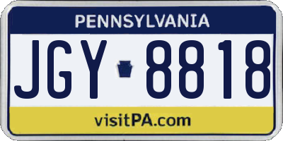 PA license plate JGY8818