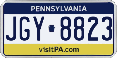 PA license plate JGY8823