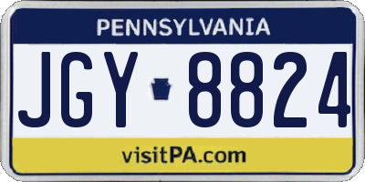 PA license plate JGY8824