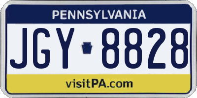 PA license plate JGY8828