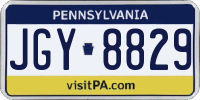 PA license plate JGY8829