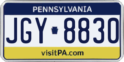 PA license plate JGY8830
