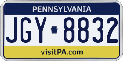 PA license plate JGY8832
