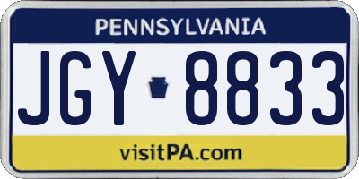 PA license plate JGY8833