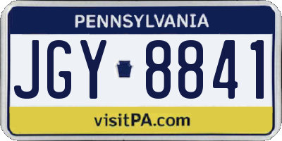 PA license plate JGY8841