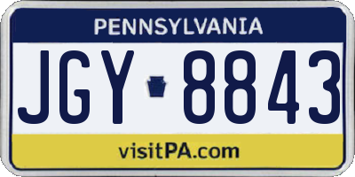 PA license plate JGY8843