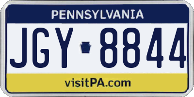 PA license plate JGY8844