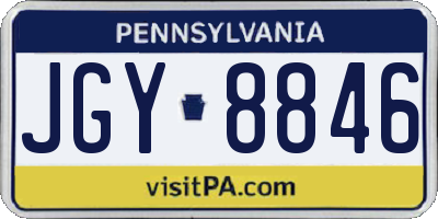 PA license plate JGY8846