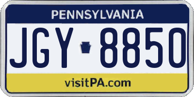 PA license plate JGY8850