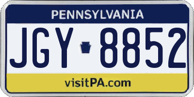 PA license plate JGY8852