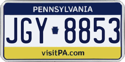 PA license plate JGY8853