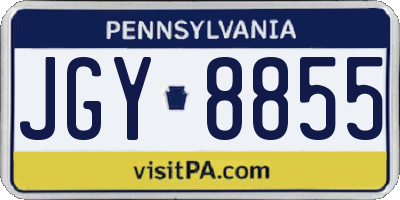 PA license plate JGY8855