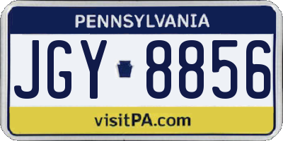 PA license plate JGY8856