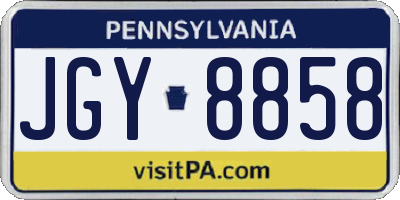 PA license plate JGY8858