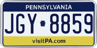 PA license plate JGY8859