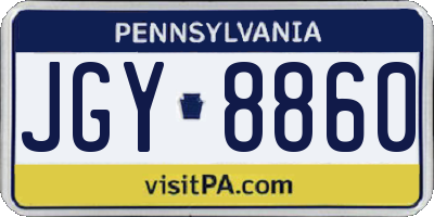 PA license plate JGY8860