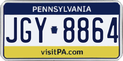 PA license plate JGY8864