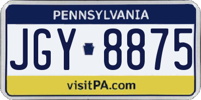 PA license plate JGY8875