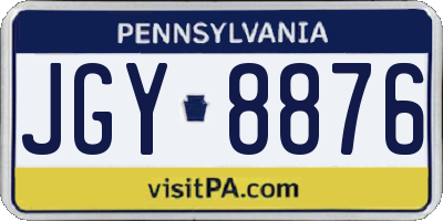 PA license plate JGY8876